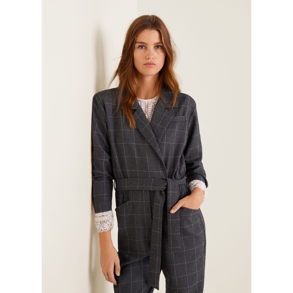 NWT MANGO Long check jumpsuit